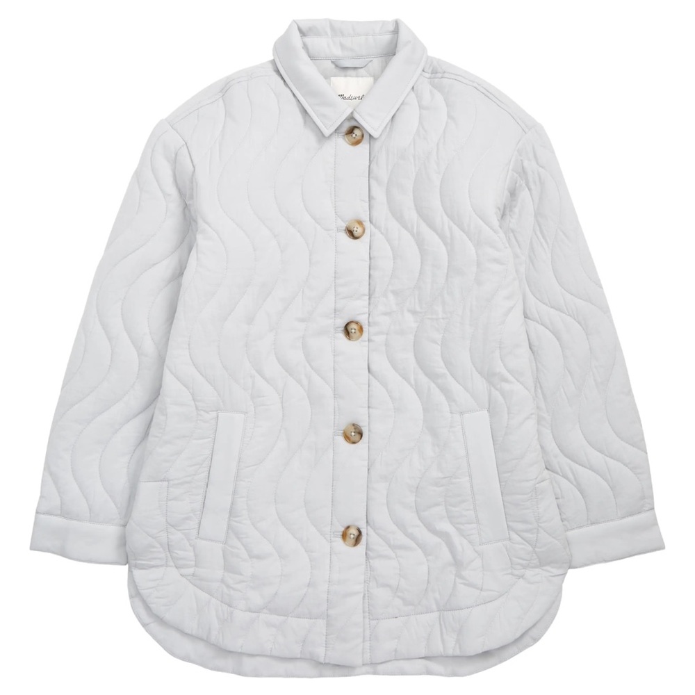 NWT Madewell Belrose Quilted Shirt Jacket in London Fog